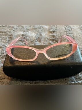 CHANEL Pink Cat-Eye Eyewear with Subtle Translucent Frame